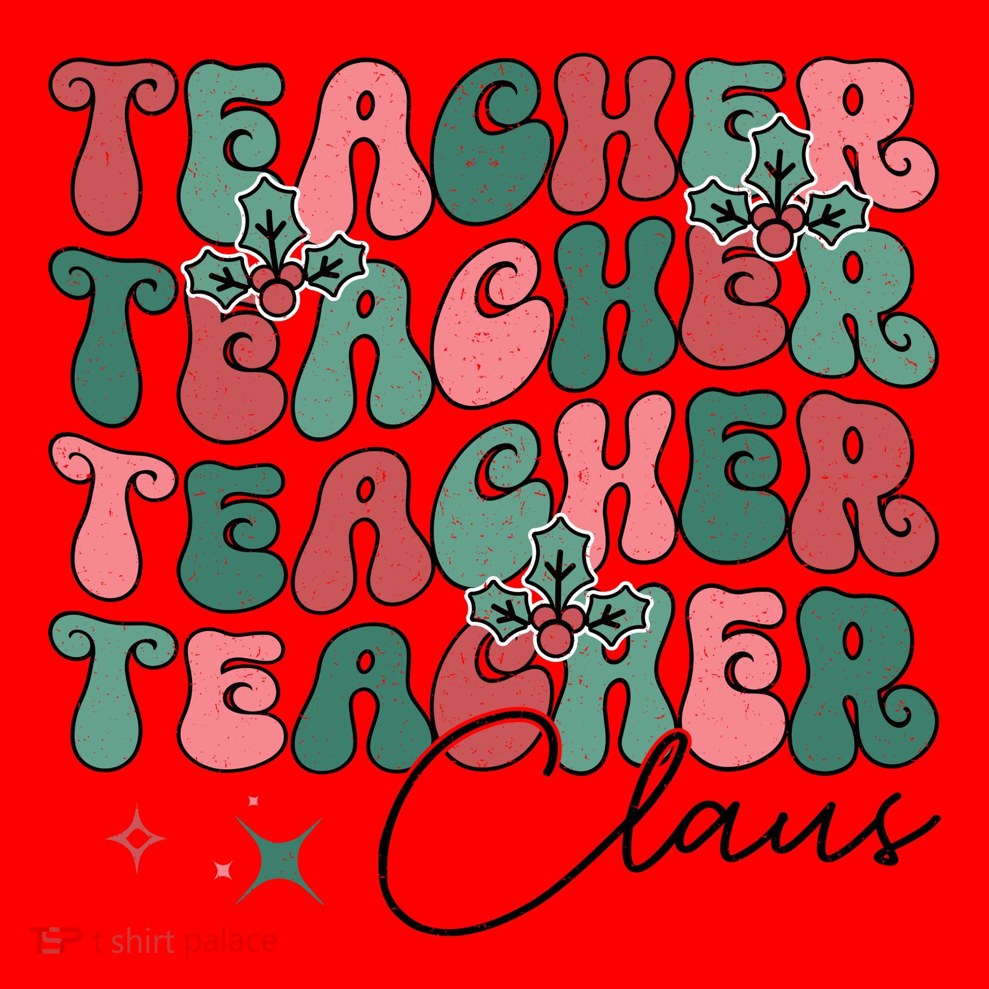 Teacher Claus Holiday Graphic Santa Hat