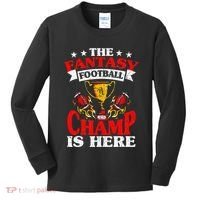 The Champ Is Here Fantasy Football Kids Long Sleeve Shirt thumb 0