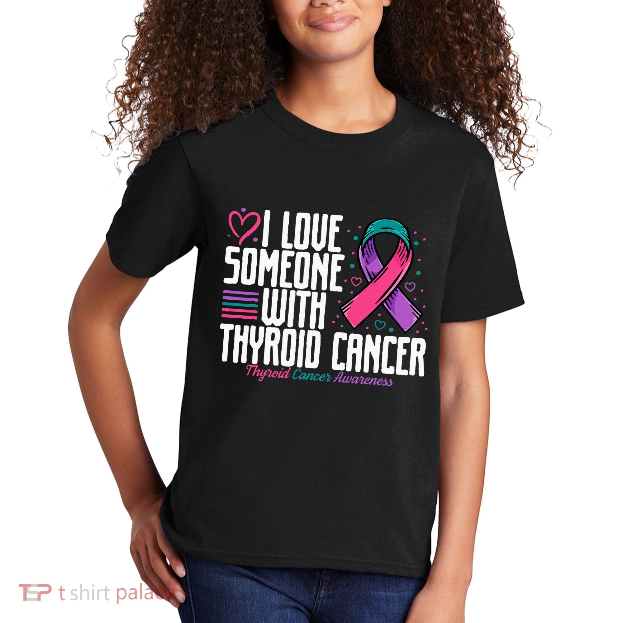 Thyroid Cancer I Love Someone With Thyroid Cancer Awareness Kids T-Shirt