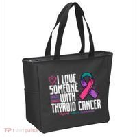 Thyroid Cancer I Love Someone With Thyroid Cancer Awareness Tote Bag thumb 2