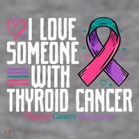 Thyroid Cancer I Love Someone With Thyroid Cancer Awareness Women's Racerback Cropped Tank thumb 2