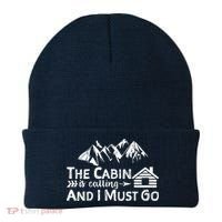 The Cabin Is Calling And I Must Go Cabin Life Gift Beanie thumb 0