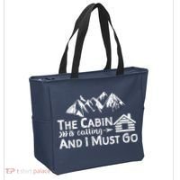 The Cabin Is Calling And I Must Go Cabin Life Gift Tote Bag thumb 2