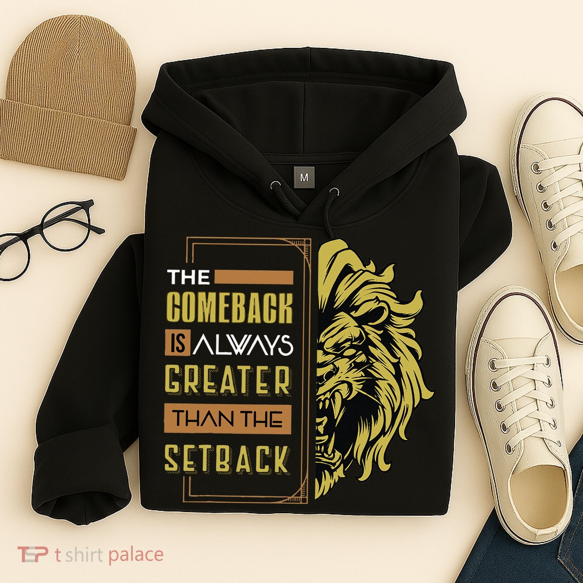 The Comeback Is Always Greater Than The Setback Lion Zoo Hoodie