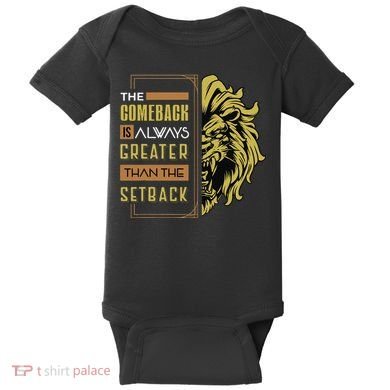 The Comeback Is Always Greater Than The Setback Lion Zoo Baby Bodysuit