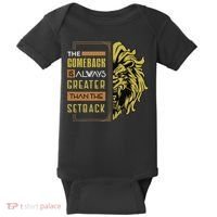 The Comeback Is Always Greater Than The Setback Lion Zoo Baby Bodysuit thumb 0