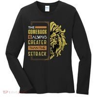 The Comeback Is Always Greater Than The Setback Lion Zoo Women's Long Sleeve Shirt thumb 0