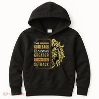 The Comeback Is Always Greater Than The Setback Lion Zoo Kids Hoodie thumb 0