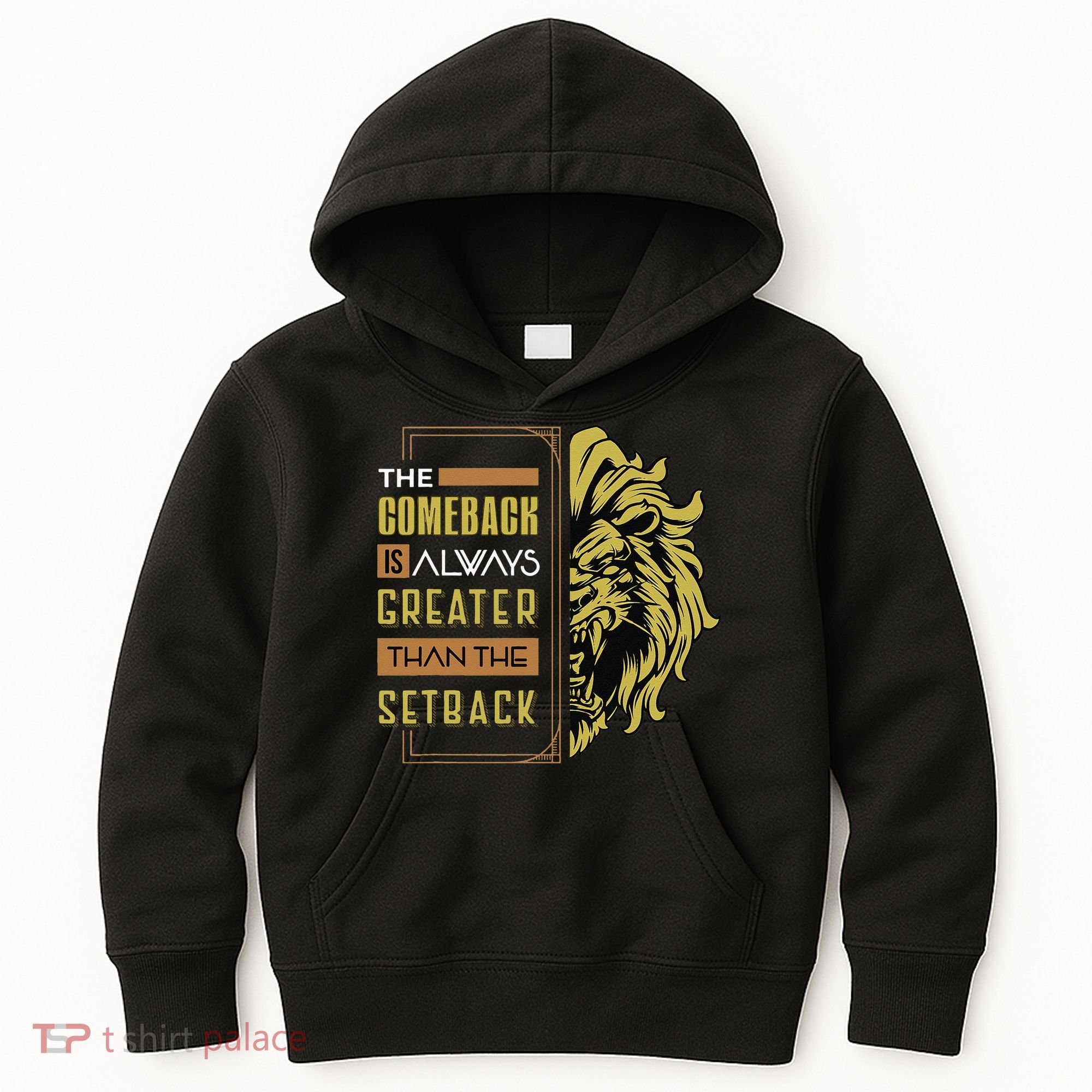 The Comeback Is Always Greater Than The Setback Lion Zoo Kids Hoodie