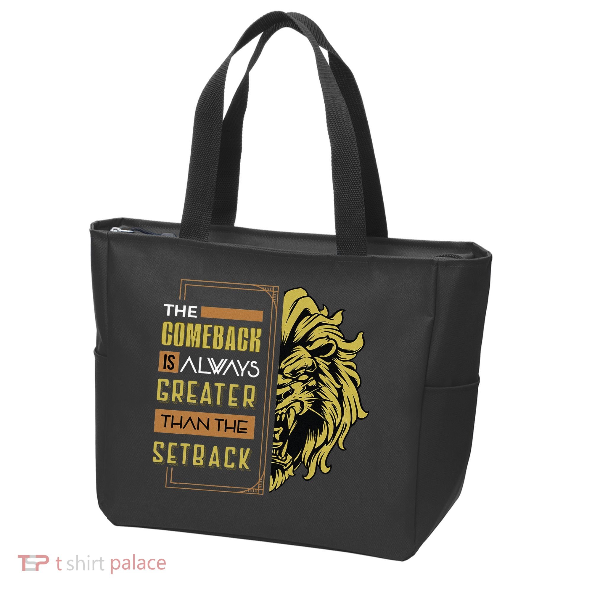 The Comeback Is Always Greater Than The Setback Lion Zoo Tote Bag