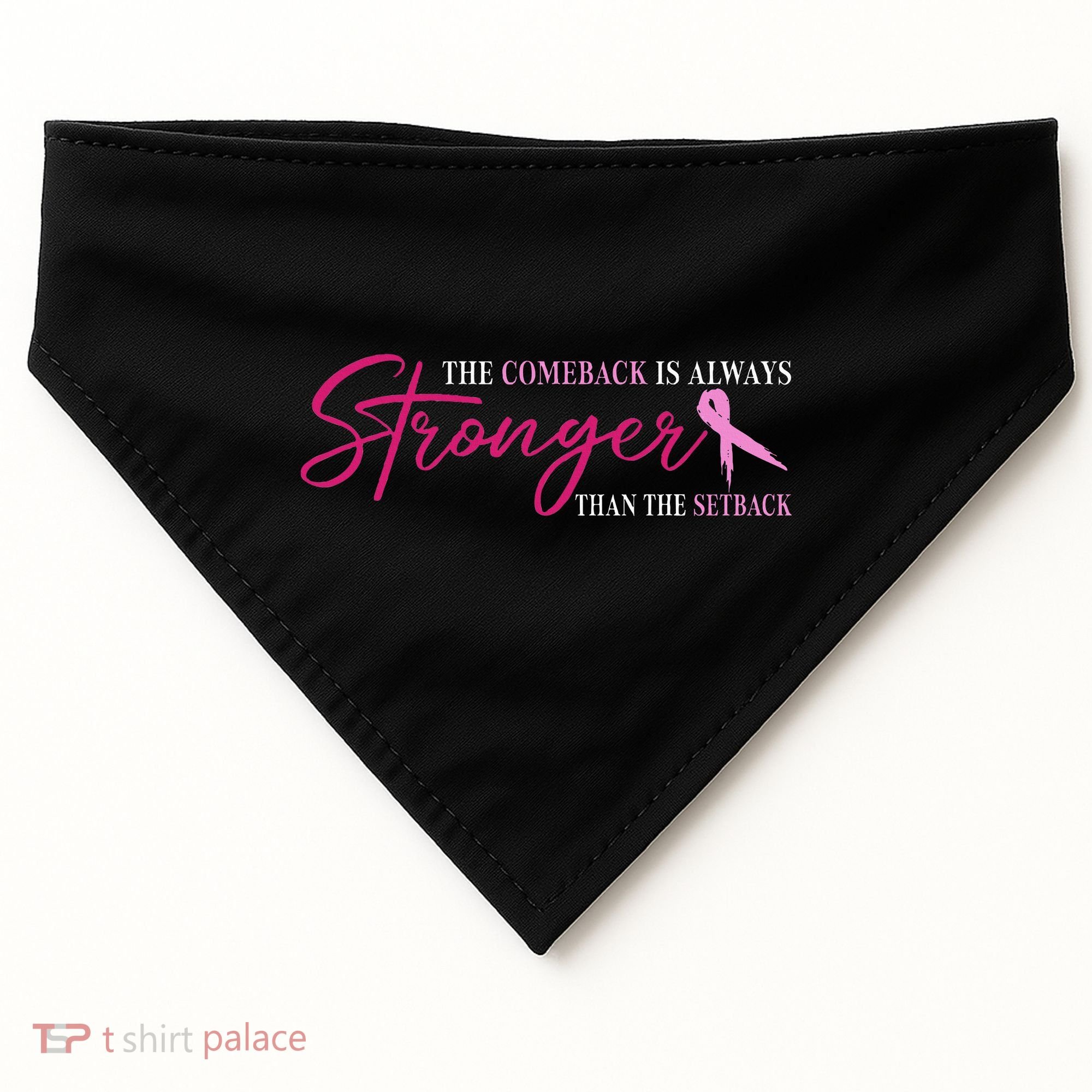 The Comeback Is Always Stronger Than Setback Breast Cancer USA-Made Doggie Bandana