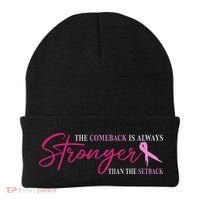 The Comeback Is Always Stronger Than Setback Breast Cancer Beanie thumb 0