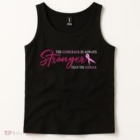 The Comeback Is Always Stronger Than Setback Breast Cancer Tank Top thumb 2