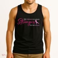 The Comeback Is Always Stronger Than Setback Breast Cancer Tank Top thumb 3