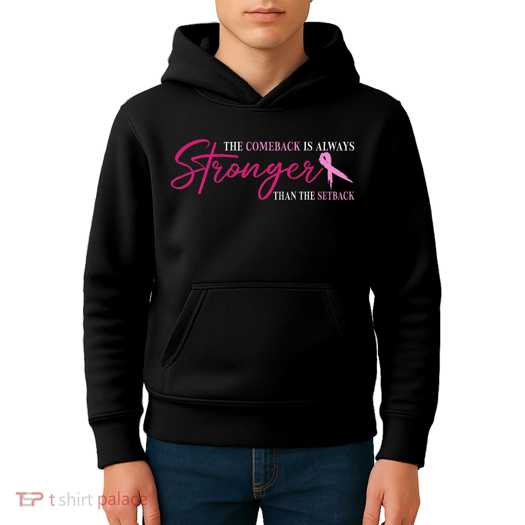 The Comeback Is Always Stronger Than Setback Breast Cancer Kids Hoodie