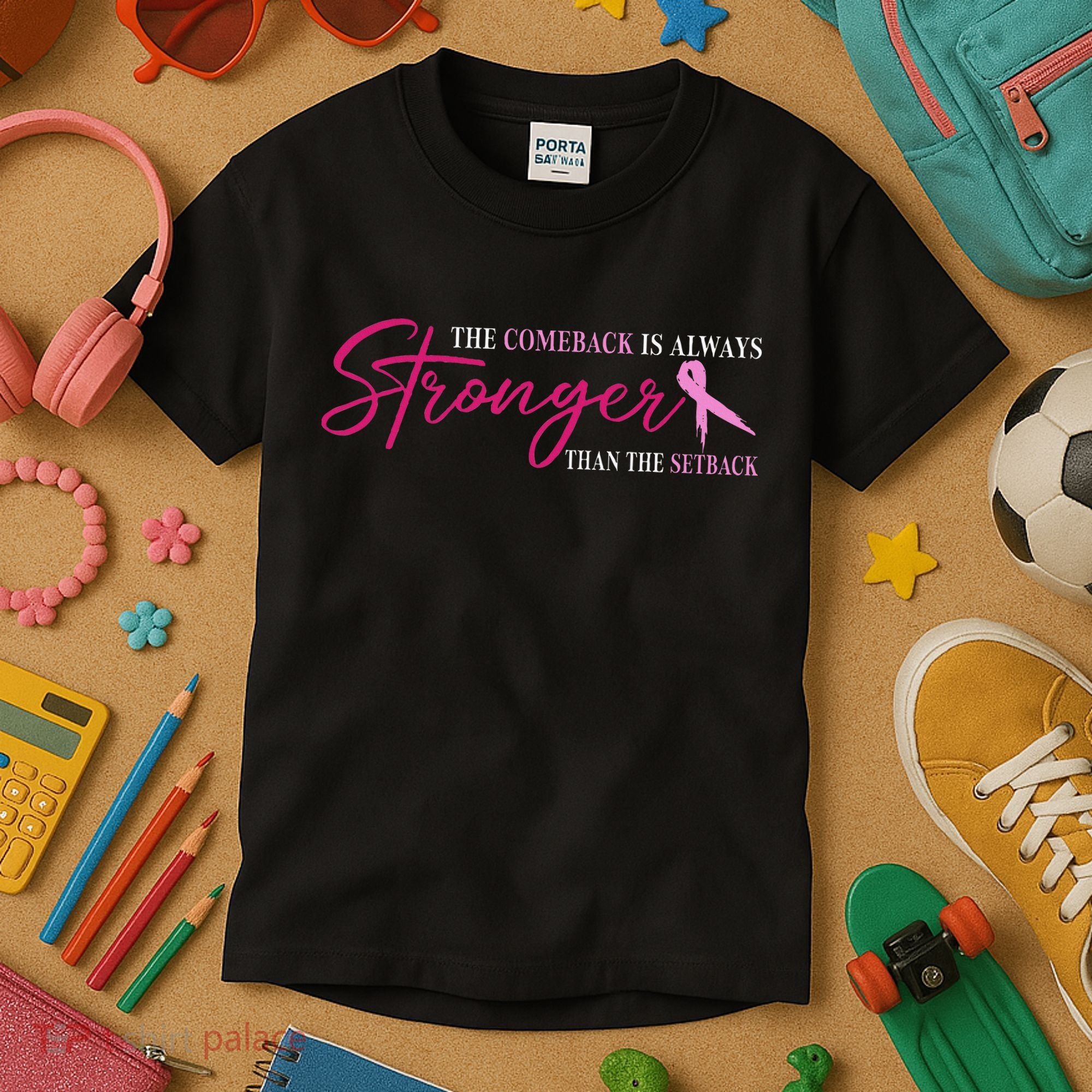 The Comeback Is Always Stronger Than Setback Breast Cancer Kids T-Shirt