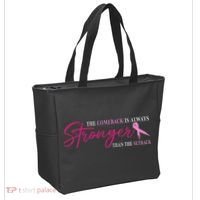 The Comeback Is Always Stronger Than Setback Breast Cancer Tote Bag thumb 2