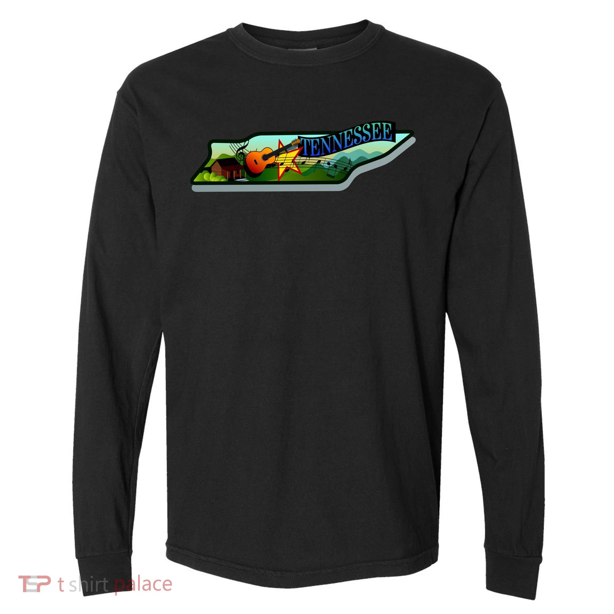 Tennessee Cartoon Illustration Comfort Colors Heavyweight Long Sleeve T-Shirt
