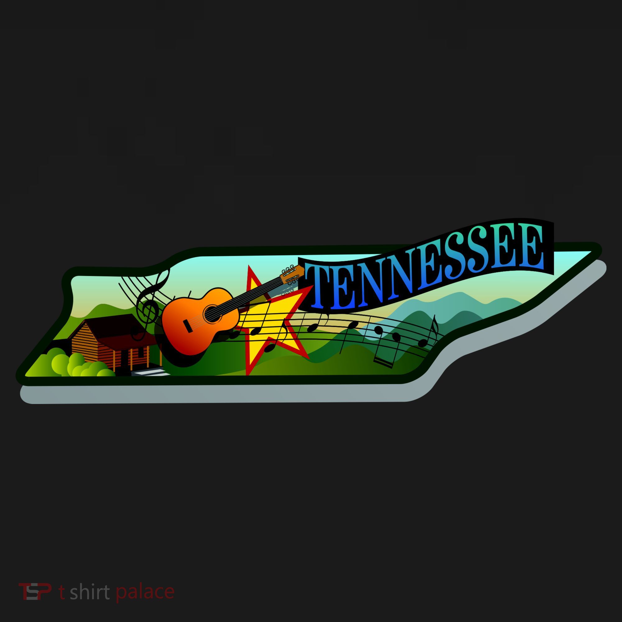 Tennessee Cartoon Illustration Button