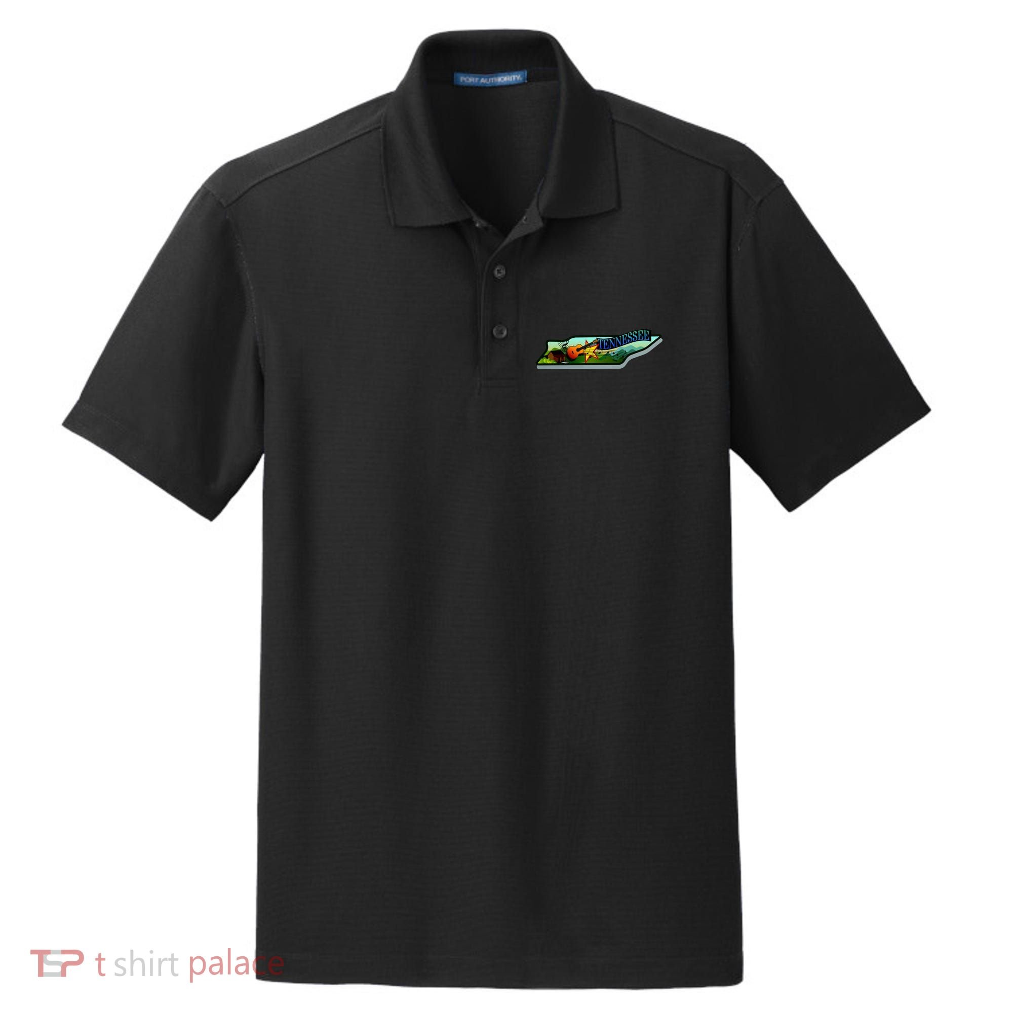 Tennessee Cartoon Illustration Dry Zone Grid Polo