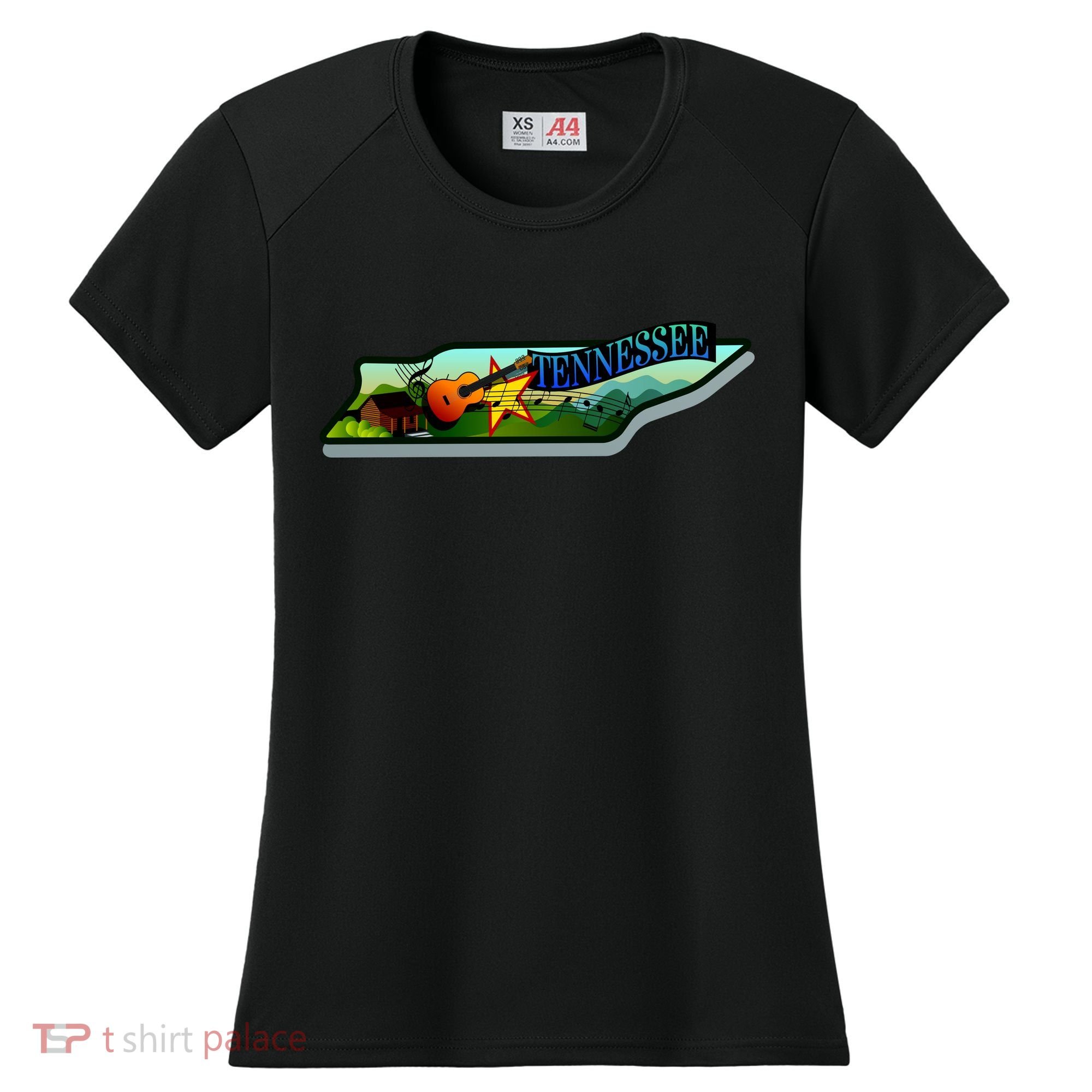 Tennessee Cartoon Illustration Women's Cooling Performance Crew T-Shirt