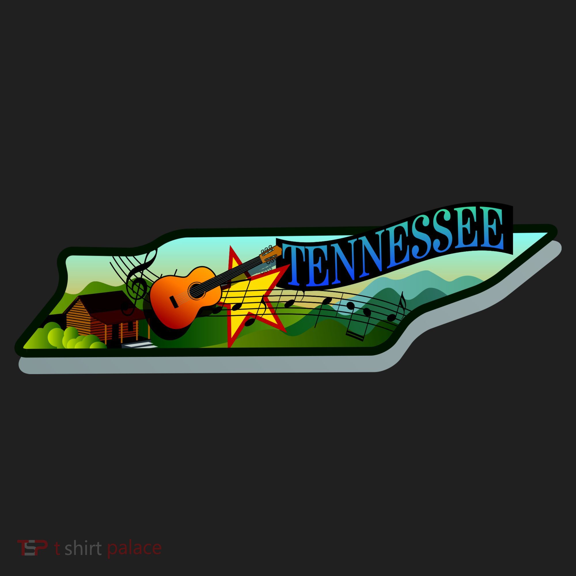 Tennessee Cartoon Illustration Plastic Christmas Ball Ornament