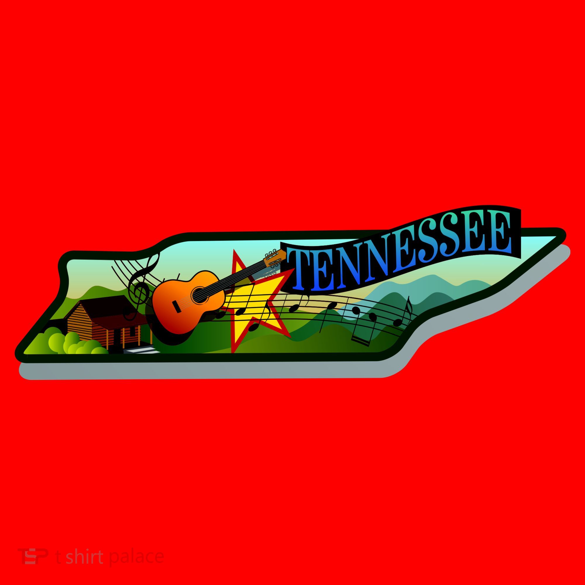 Tennessee Cartoon Illustration Santa Hat