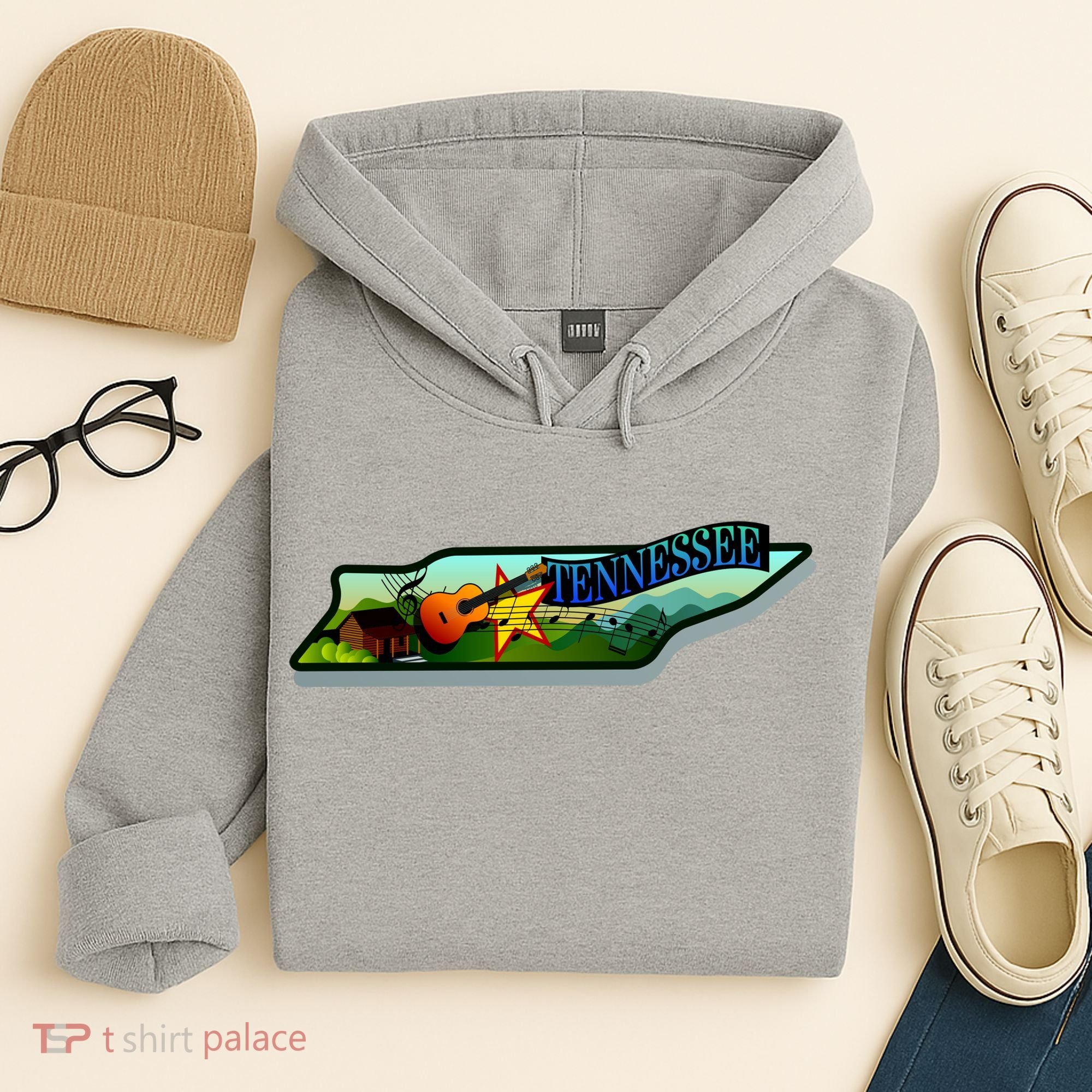 Tennessee Cartoon Illustration Hoodie
