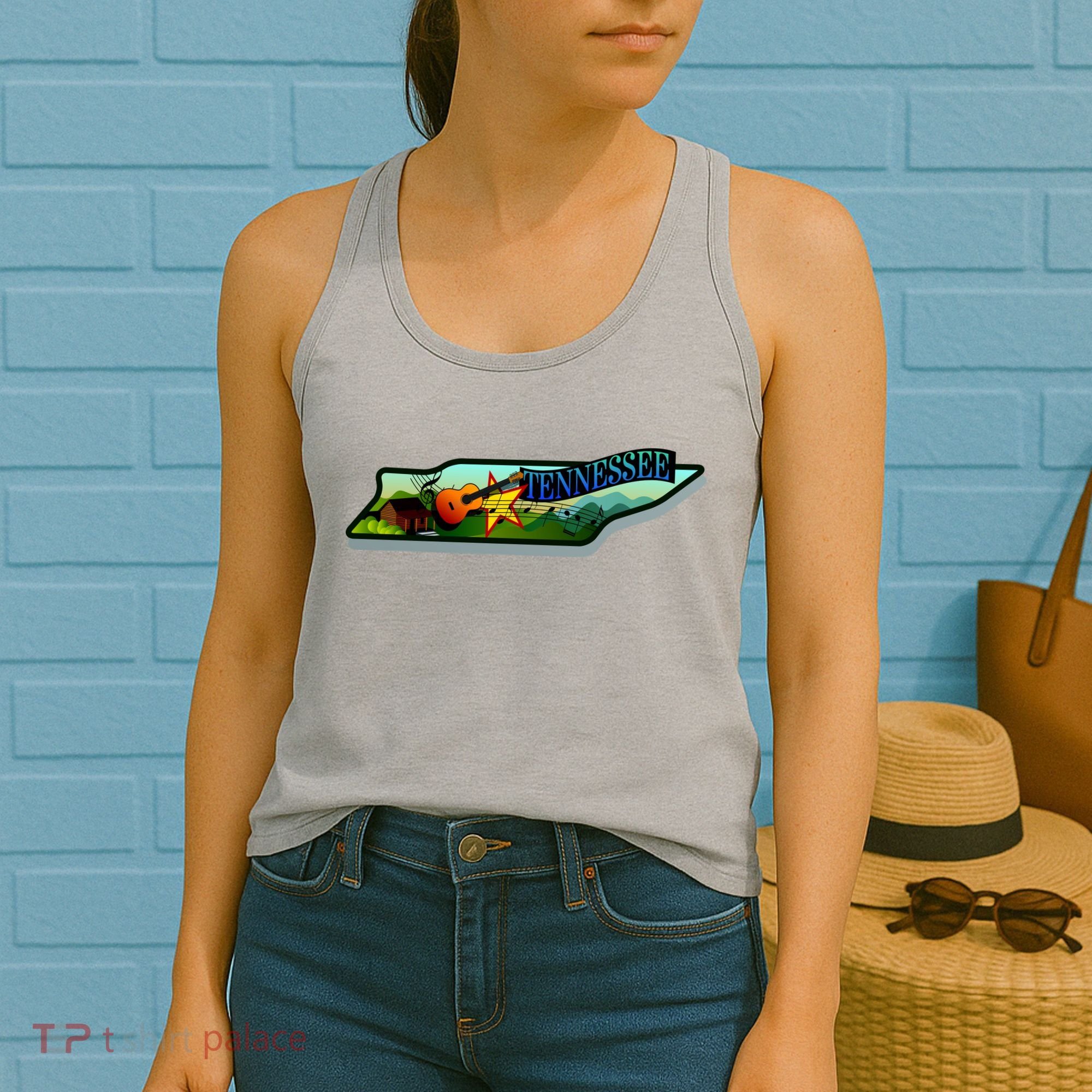 Tennessee Cartoon Illustration Women's Tank Top