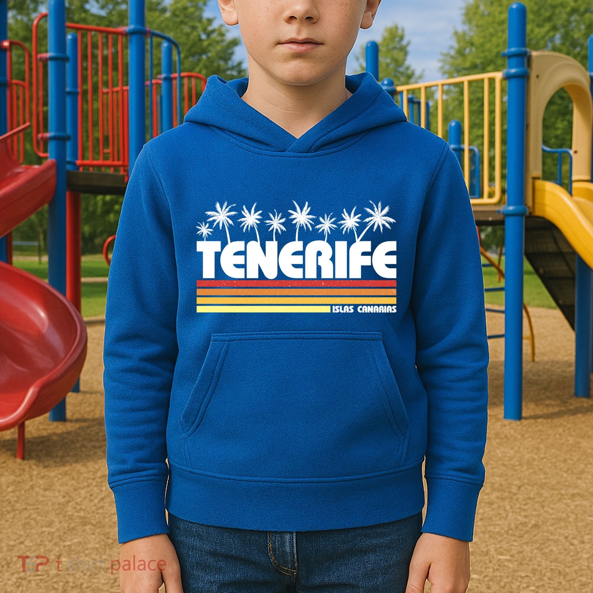 Tenerife Canary Islands Spain Retro Tourism Gift Kids Hoodie