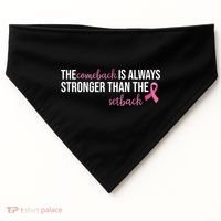 The Comeback Is Always Stronger Than Setback Breast Cancer USA-Made Doggie Bandana thumb 0