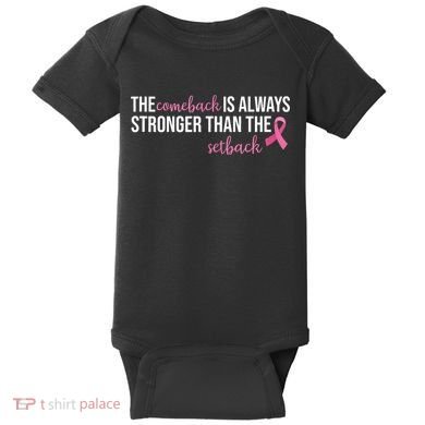 The Comeback Is Always Stronger Than Setback Breast Cancer Baby Bodysuit