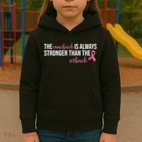 The Comeback Is Always Stronger Than Setback Breast Cancer Kids Hoodie thumb 3