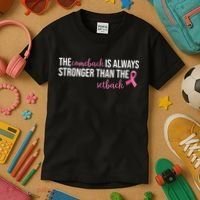 The Comeback Is Always Stronger Than Setback Breast Cancer Kids T-Shirt thumb 3