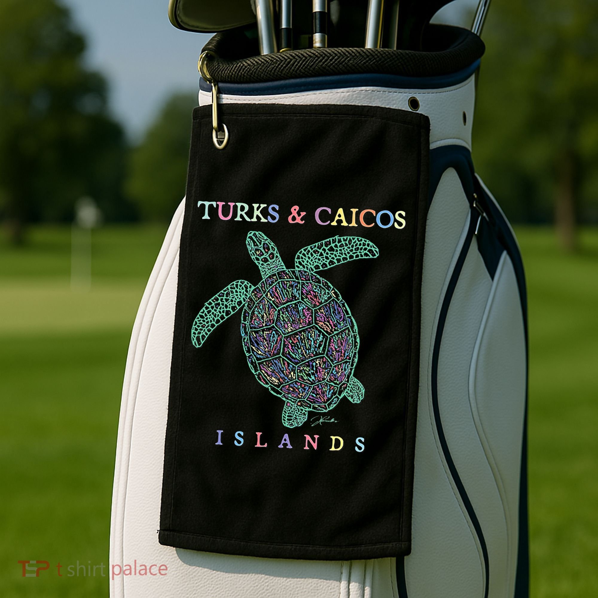 Turks & Caicos Islands Sea Turtle Golf Towel