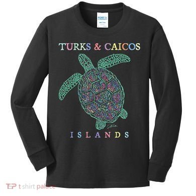 Turks & Caicos Islands Sea Turtle Kids Long Sleeve Shirt