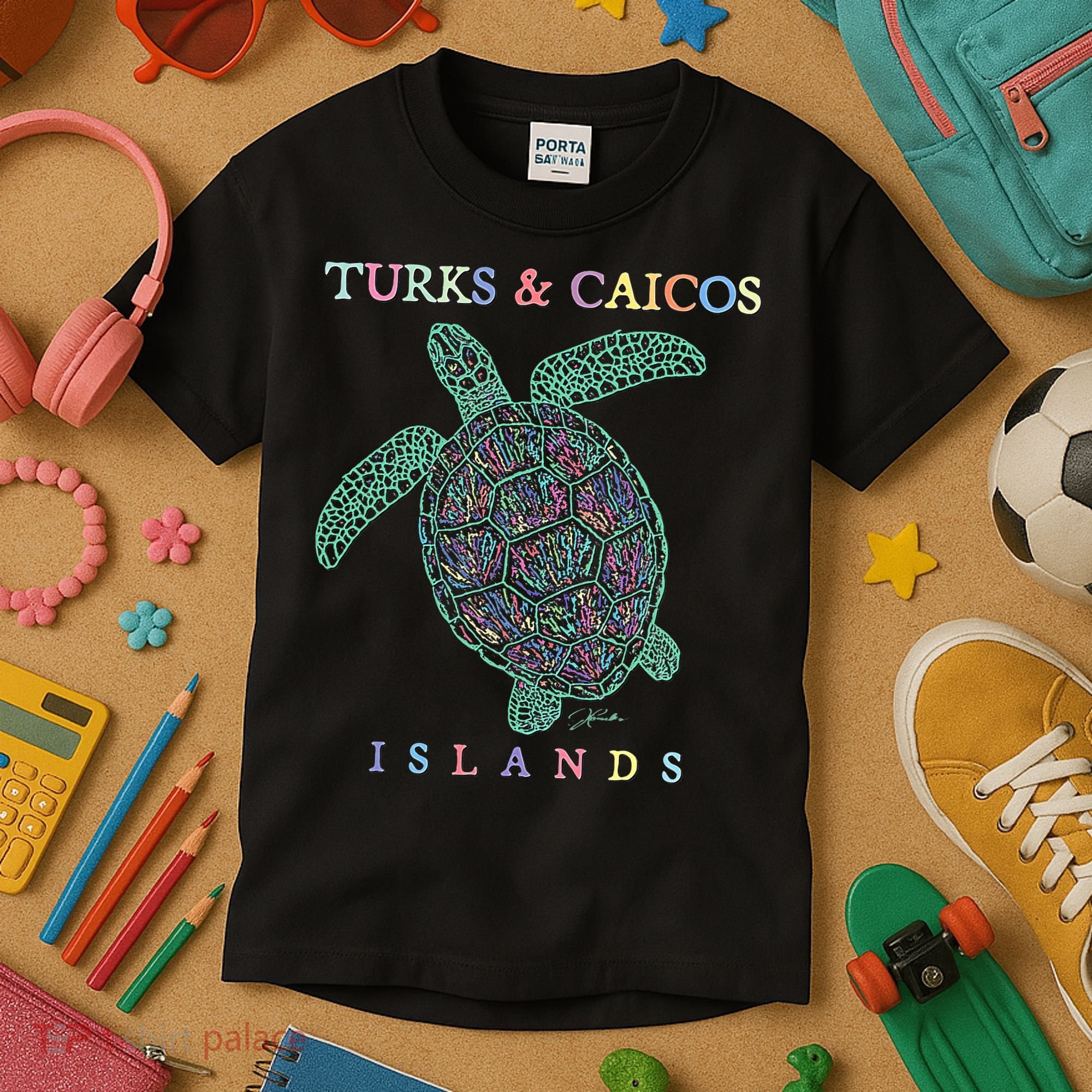 Turks & Caicos Islands Sea Turtle Kids T-Shirt