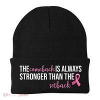 The Comeback Is Always Stronger Than Setback Breast Cancer Beanie thumb 0