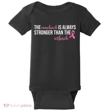 The Comeback Is Always Stronger Than Setback Breast Cancer Baby Bodysuit