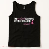 The Comeback Is Always Stronger Than Setback Breast Cancer Tank Top thumb 2