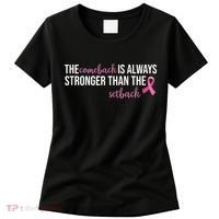 The Comeback Is Always Stronger Than Setback Breast Cancer Women's T-Shirt thumb 0