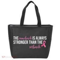 The Comeback Is Always Stronger Than Setback Breast Cancer Tote Bag thumb 0