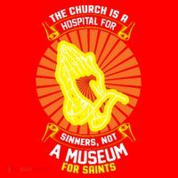 The Church Is A Hospital For Sinners Not A Museum For Saints Santa Hat thumb 1
