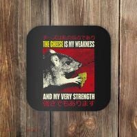 The Cheese Is My Weakness And My Very Strength Rat Japanese Coaster thumb 0