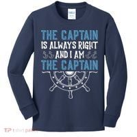 The Captain Is Always Right And I Am The Captain Funny Kids Long Sleeve Shirt thumb 0