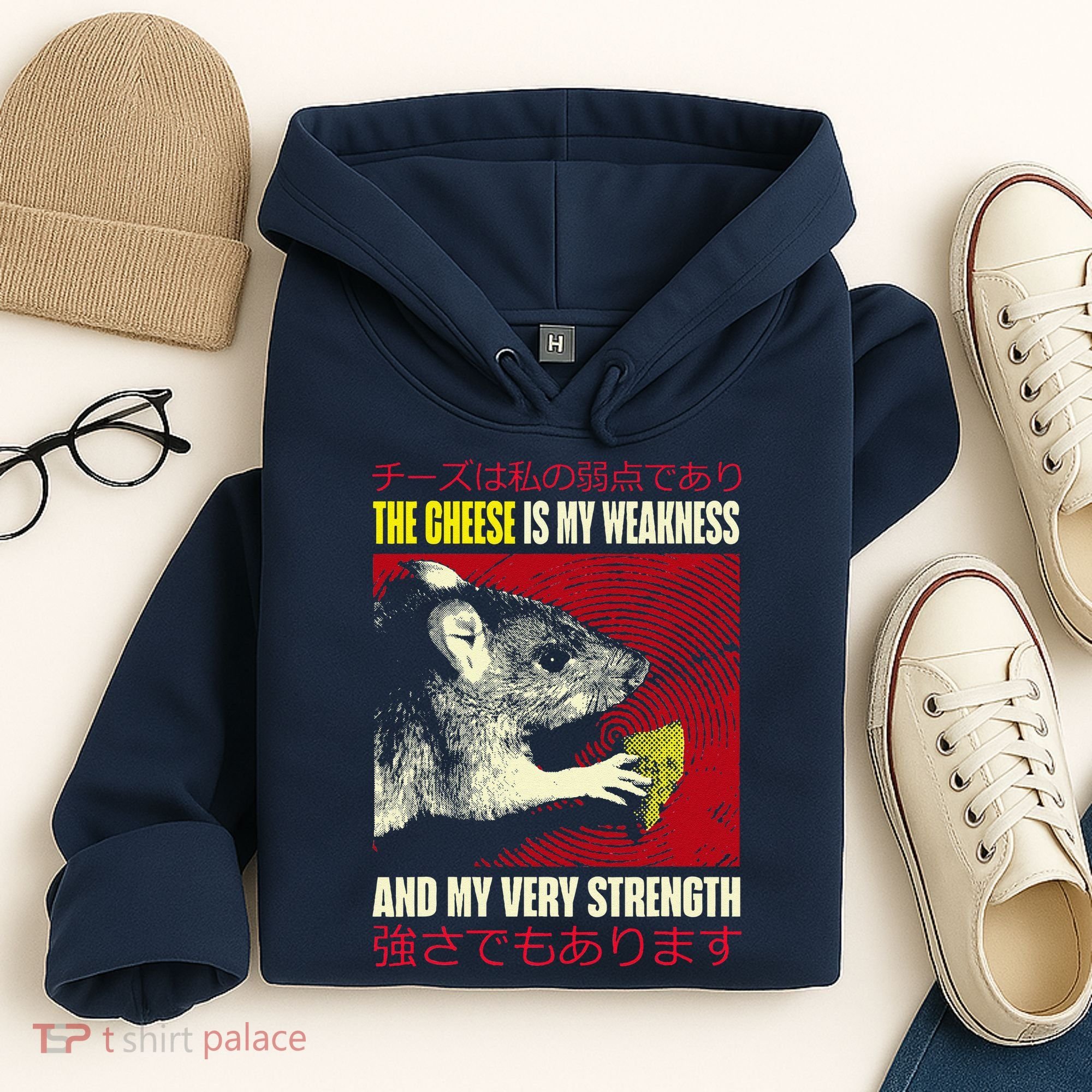 The Cheese Is My Weakness And My Very Strength Rat Japanese Hoodie