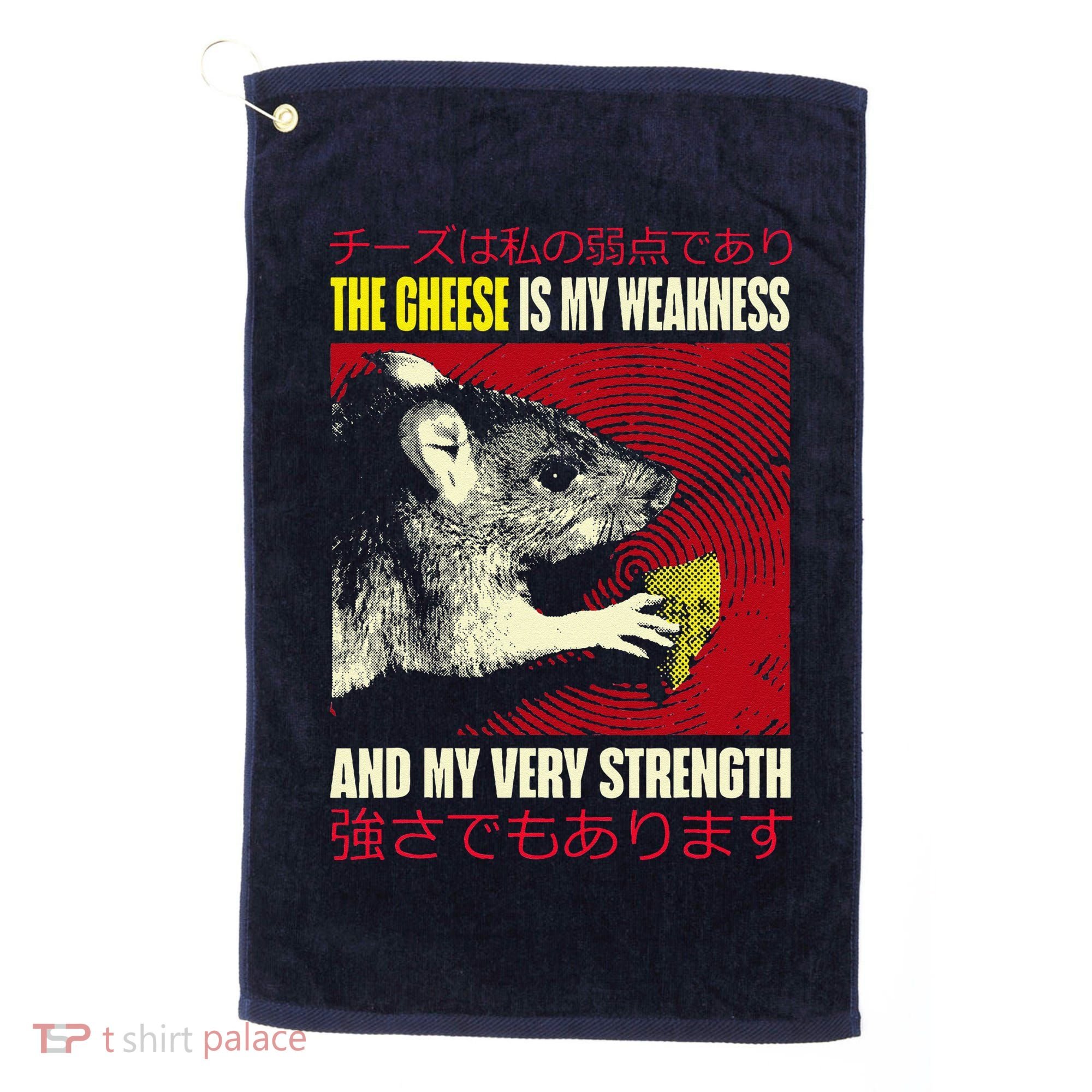 The Cheese Is My Weakness And My Very Strength Rat Japanese Golf Towel