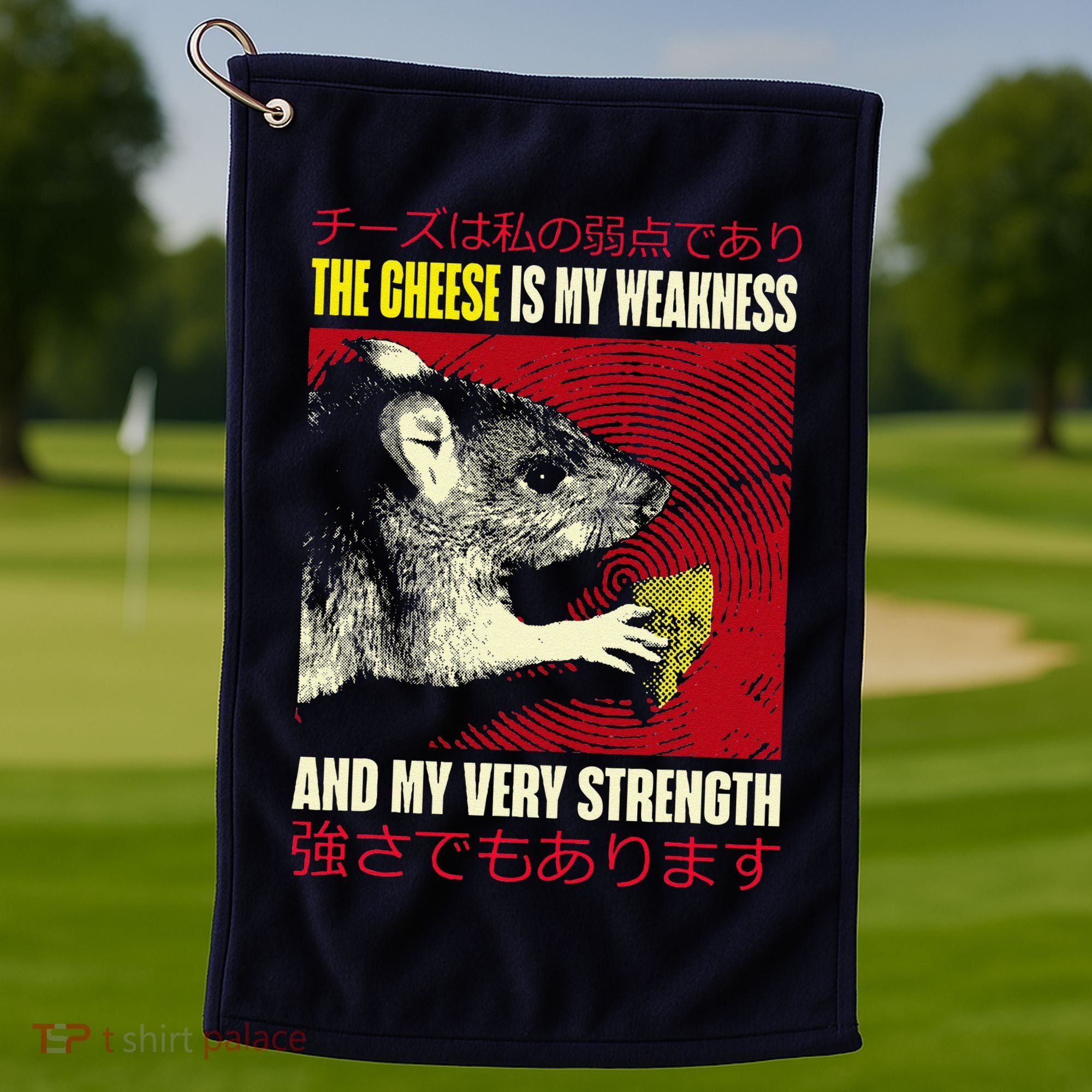 The Cheese Is My Weakness And My Very Strength Rat Japanese Golf Towel