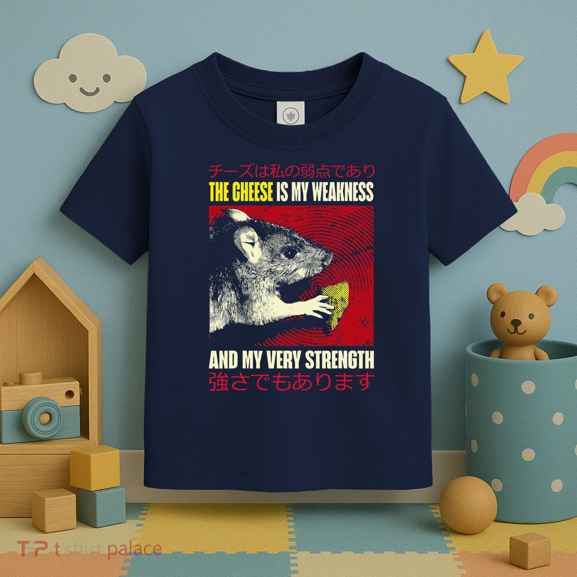 The Cheese Is My Weakness And My Very Strength Rat Japanese Toddler T-Shirt