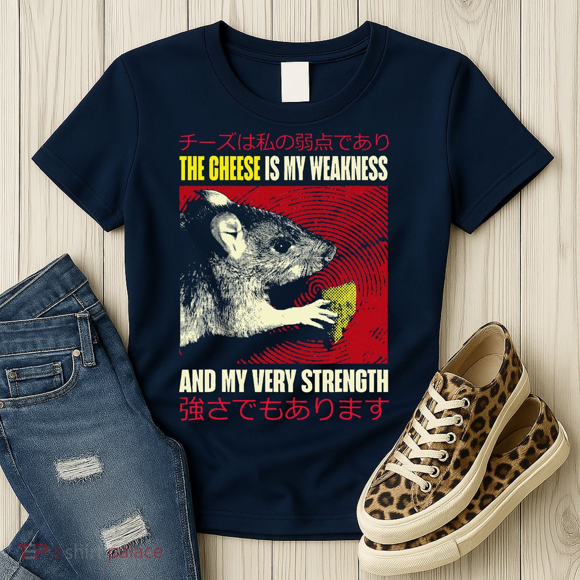 The Cheese Is My Weakness And My Very Strength Rat Japanese Women's T-Shirt